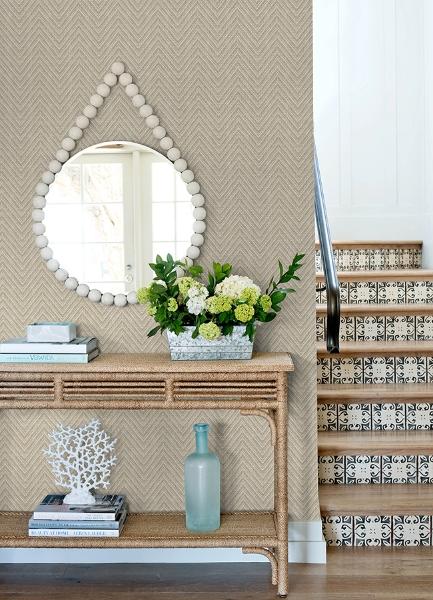 A Street Prints Glynn Wheat Chevron Wallpaper