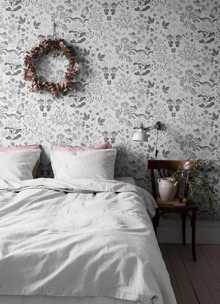A Street Prints Groh Grey Floral Wallpaper
