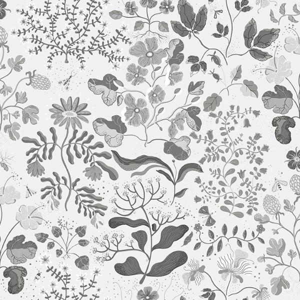 a street prints Groh Grey Floral Wallpaper