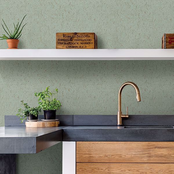 A Street Prints Guri Green Faux Concrete Wallpaper
