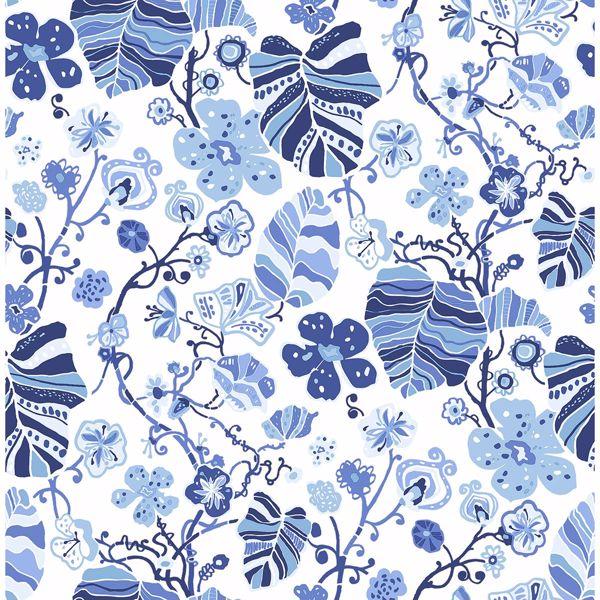 a street prints Gwyneth Indigo Floral Wallpaper