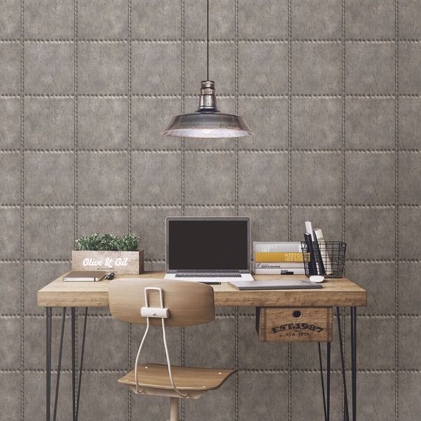 A Street Prints Hale Pewter Sheet Metal Wallpaper