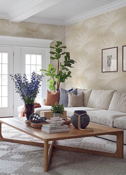 A Street Prints Hatteras Champagne Palms Wallpaper