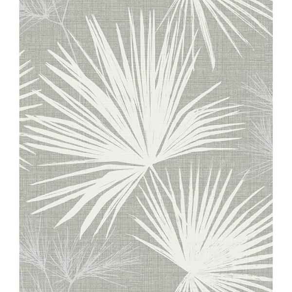 a street prints Hatteras Grey Palms Wallpaper