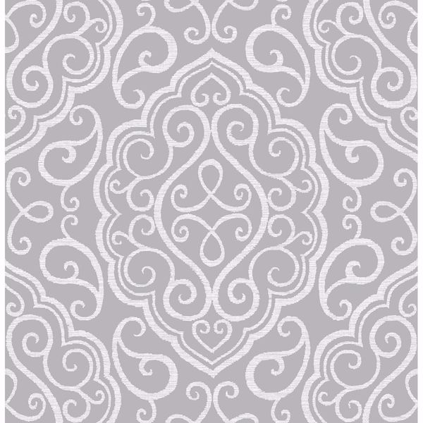 a street prints Heavenly Grey Damask Wallpaper