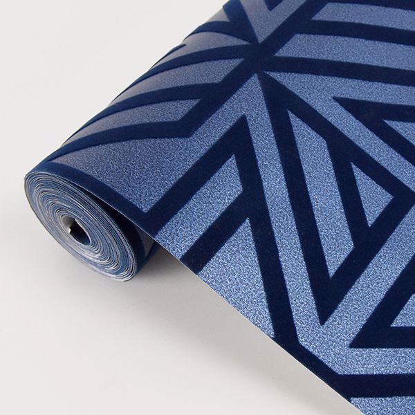 A Street Prints Helios Blue Geometric Wallpaper