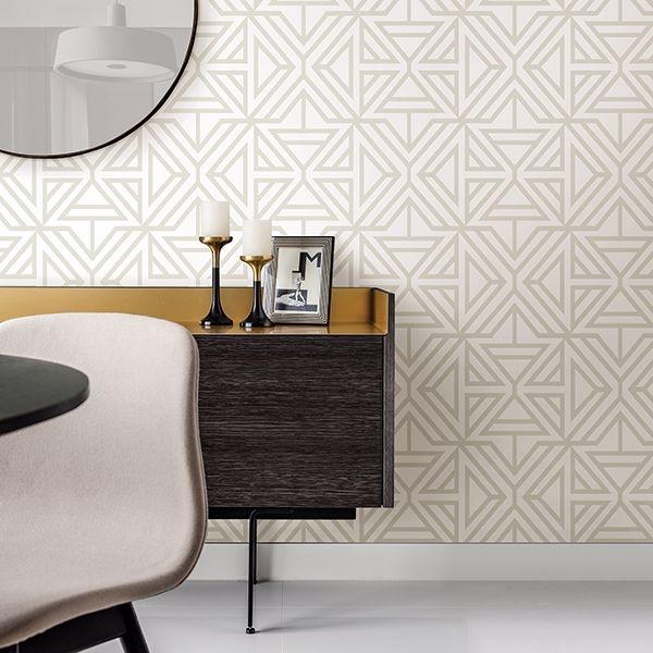 A Street Prints Helios Bone Geometric Wallpaper