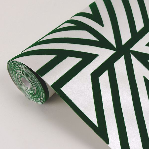 A Street Prints Helios Green Geometric Wallpaper