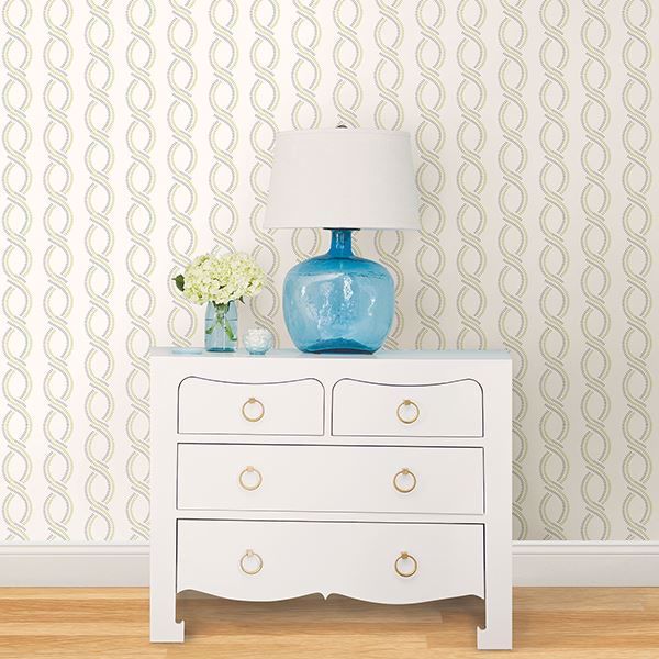 A Street Prints Helix Green Stripe
