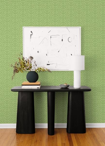 A Street Prints Hesper Green Geometric Wallpaper