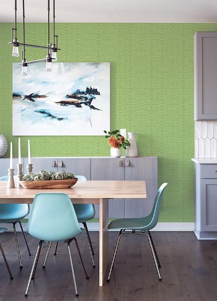 A Street Prints Hesper Green Geometric Wallpaper