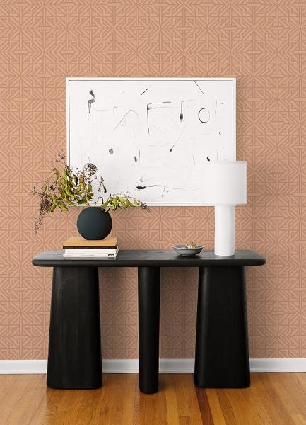 A Street Prints Hesper Rust Geometric Wallpaper