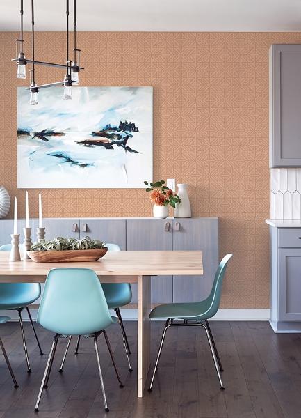 A Street Prints Hesper Rust Geometric Wallpaper