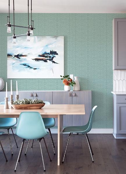 A Street Prints Hesper Teal Geometric Wallpaper