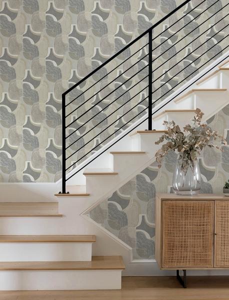 A Street Prints Hollace Slate Geometric Wallpaper