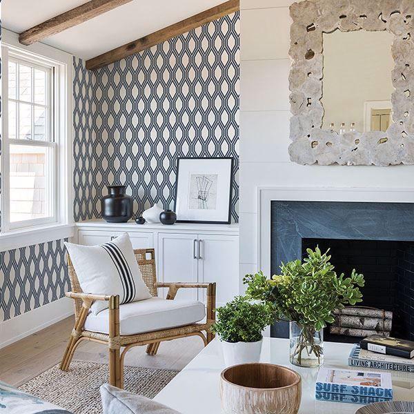 A Street Prints Honeycomb Navy Geometric Wallpaper