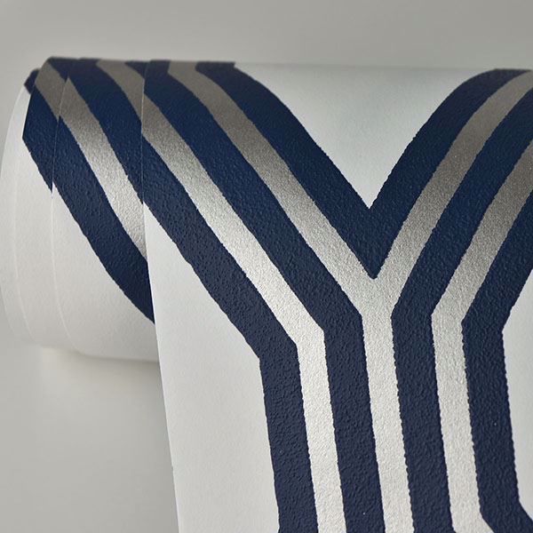 A Street Prints Honeycomb Navy Geometric Wallpaper