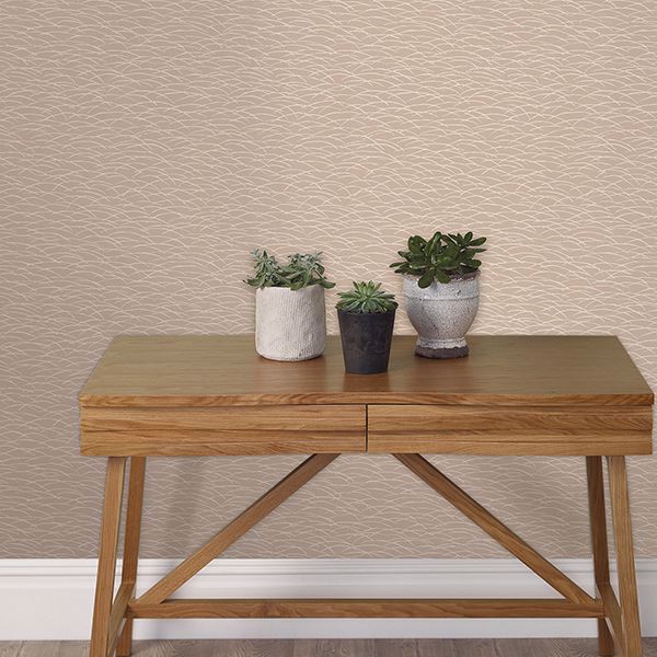 A Street Prints Hono Beige Abstract Wave Wallpaper