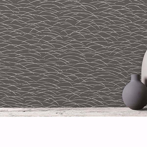 A Street Prints Hono Taupe Abstract Wave Wallpaper