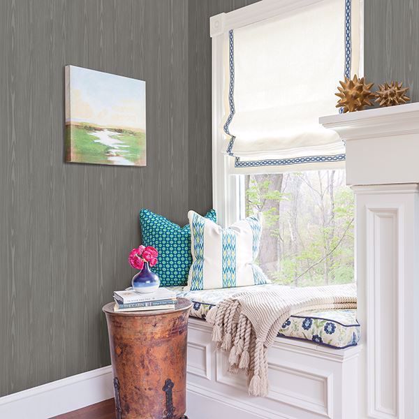 A Street Prints Illusion Grey Faux Wood Wallpaper