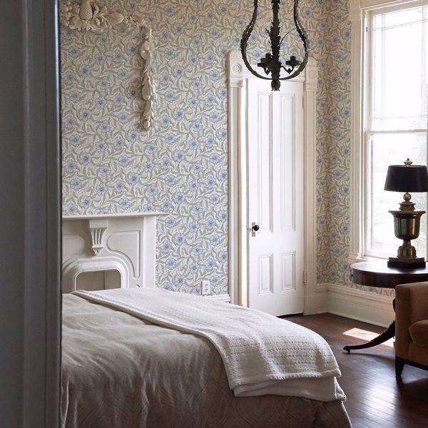 A Street Prints Imogen Light Blue Floral Wallpaper