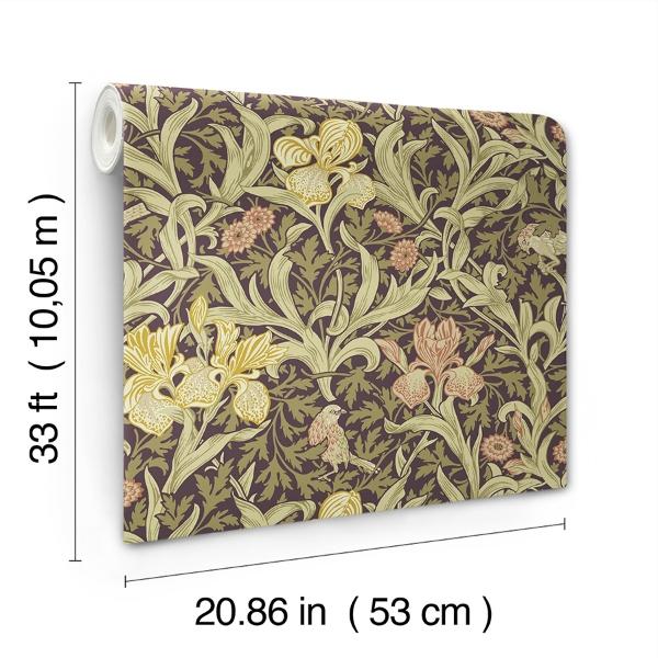 A Street Prints Iris Plum Wild Gardens Wallpaper