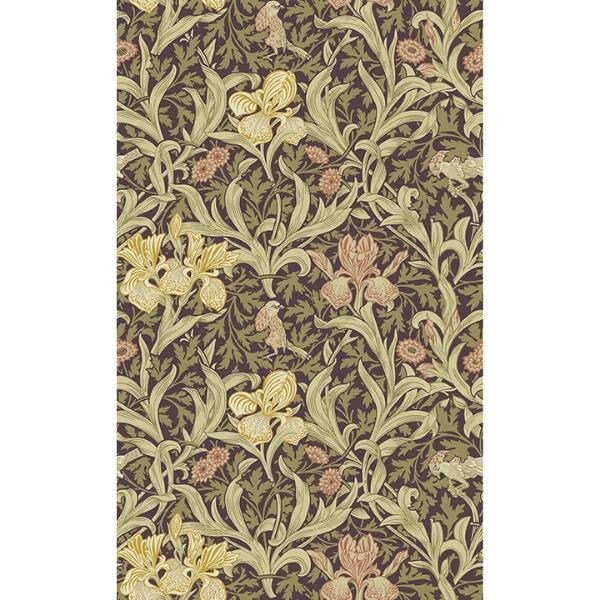 a street prints Iris Plum Wild Gardens Wallpaper