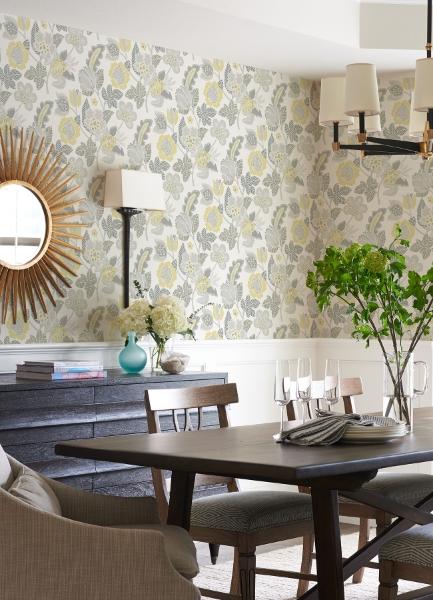 A Street Prints Jana Light Grey Jacobean Wallpaper