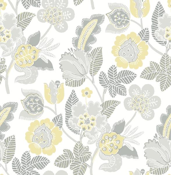 a street prints Jana Light Grey Jacobean Wallpaper