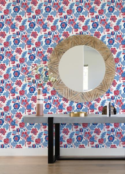 A Street Prints Jana Red Jacobean Wallpaper