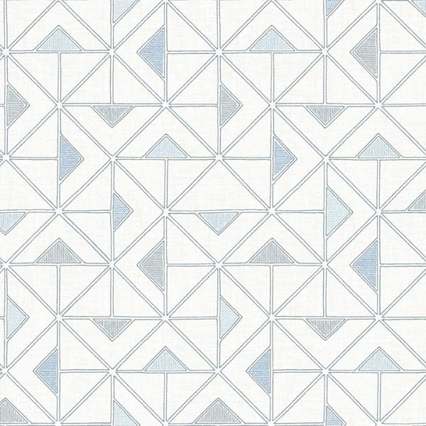 a street prints Jekyl Blue Triangles Wallpaper