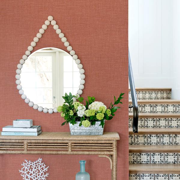 A Street Prints Jocelyn Red Faux Fabric Wallpaper