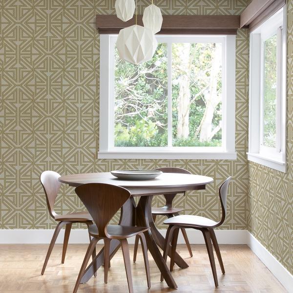 A Street Prints Kachel Gold Geometric Wallpaper