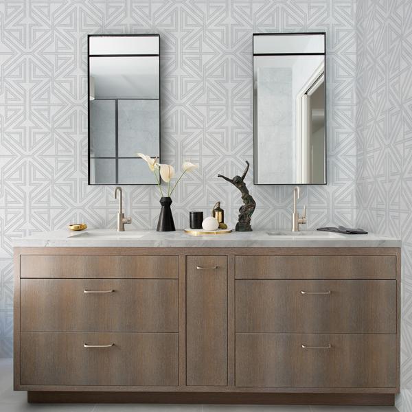 A Street Prints Kachel Grey Geometric Wallpaper