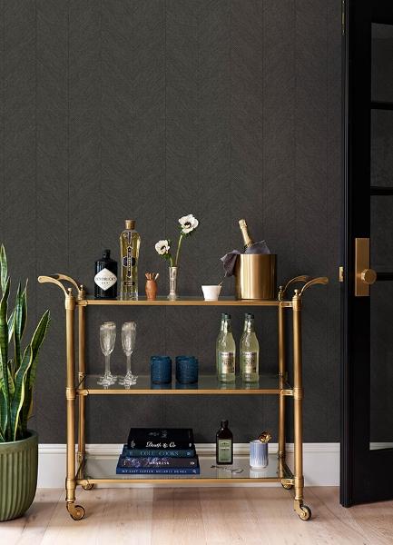 A Street Prints Kallam Espresso Chevron Wallpaper