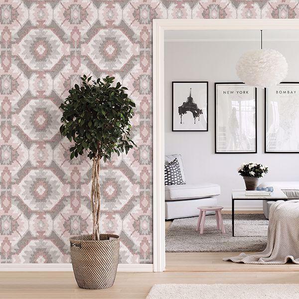 A Street Prints Kazac Light Pink Shibori Wallpaper