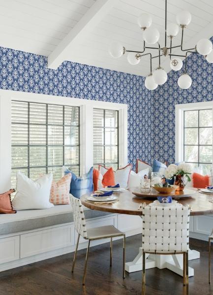 A Street Prints Keaton Blue Medallion Wallpaper