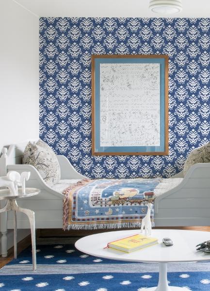 A Street Prints Keaton Blue Medallion Wallpaper