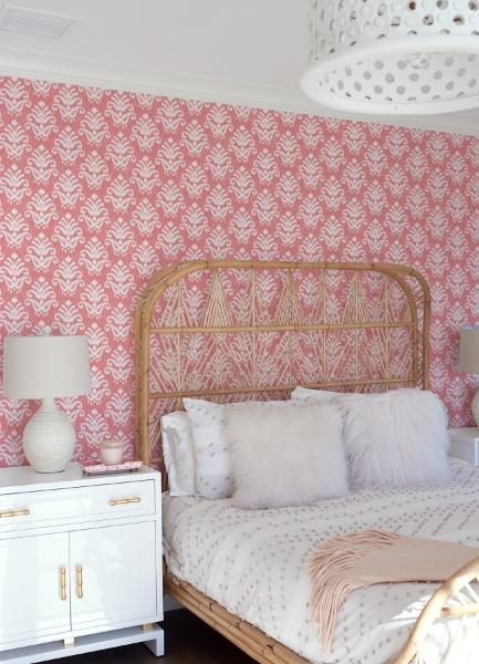 A Street Prints Keaton Coral Medallion Wallpaper