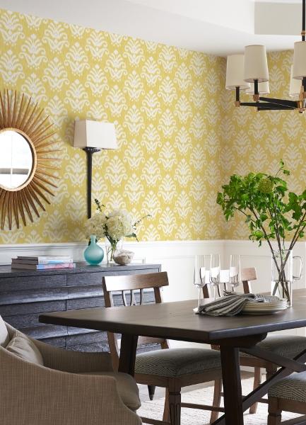 A Street Prints Keaton Yellow Medallion Wallpaper