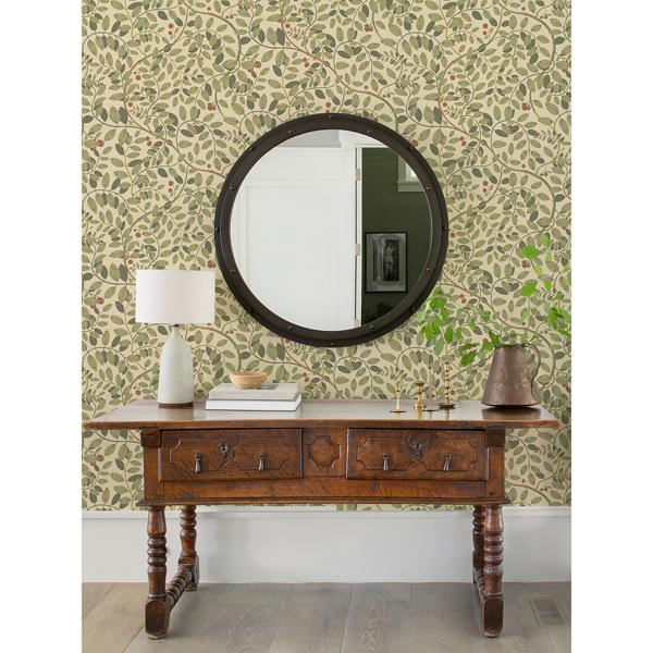 A Street Prints Kirke Green Leafy Vines Wallpaper