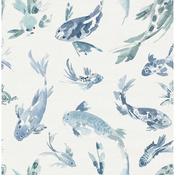 a street prints Koi Blue Fish Wallpaper