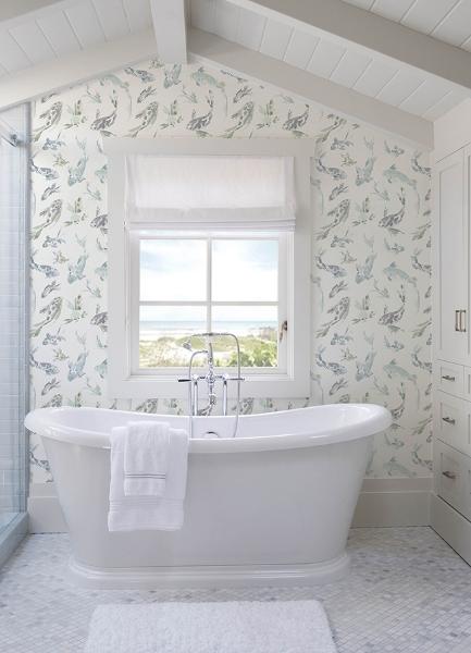 A Street Prints Koi Seafoam Fish Wallpaper