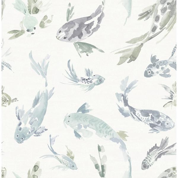 a street prints Koi Seafoam Fish Wallpaper