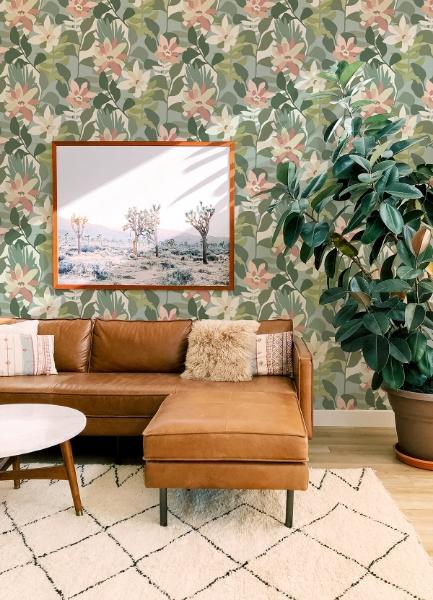 A Street Prints Koko Green Floral Wallpaper
