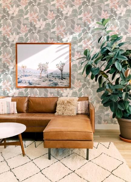 A Street Prints Koko Grey Floral Wallpaper