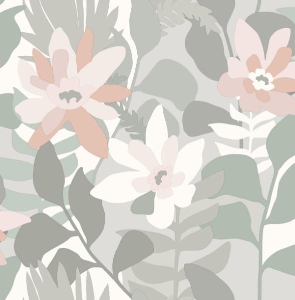 a street prints Koko Grey Floral Wallpaper