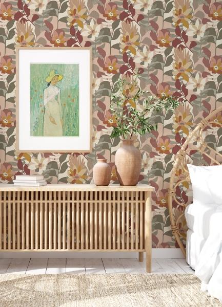 A Street Prints Koko Rose Floral Wallpaper