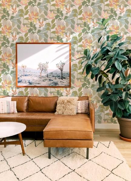 A Street Prints Koko Taupe Floral Wallpaper