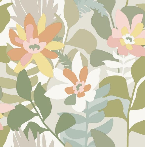 a street prints Koko Taupe Floral Wallpaper